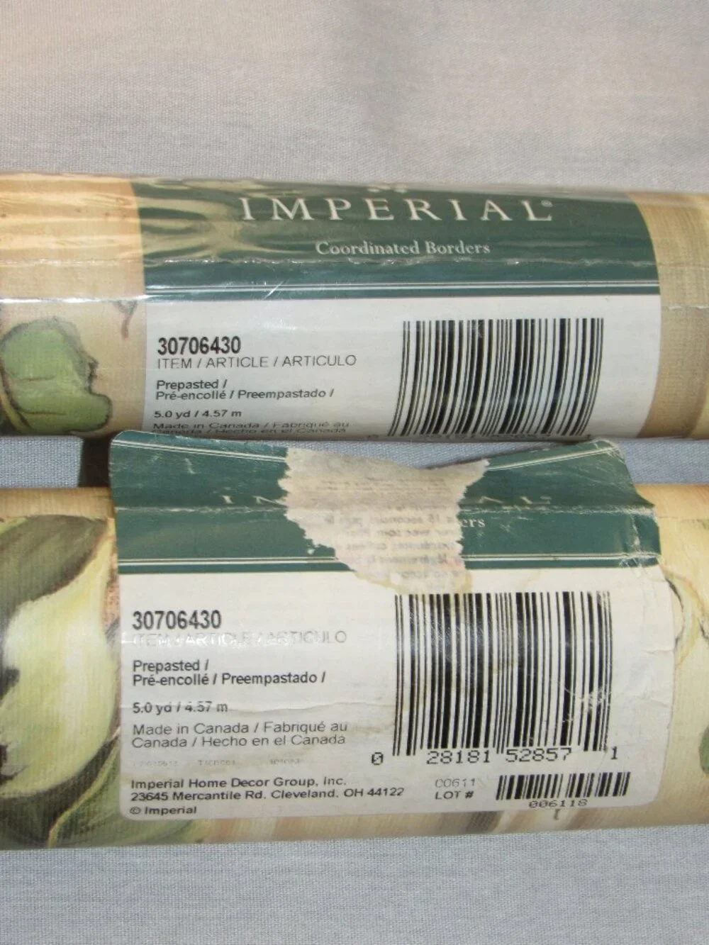 NEW Vintage Imperial Wallpaper Coordinated Border Pre Pasted Roll 5 yards + Ivy